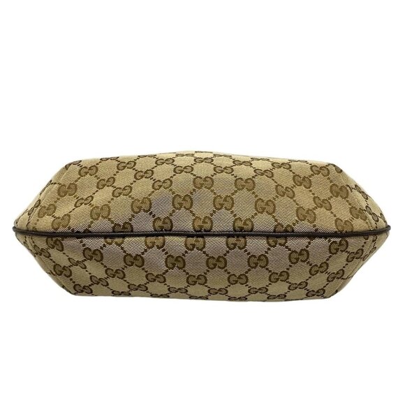GUCCI GG Beige Dark Brown Jacquard Leather - Shoulder Bag 498-080825 - Picture 5 of 14